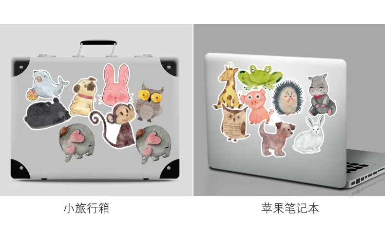 50pcs Super Cute Cartoon Animal Stickers For Car Laptop Phone Pad Bicycle Decal Kids Gift Cat Pig Dog | Игрушки и хобби