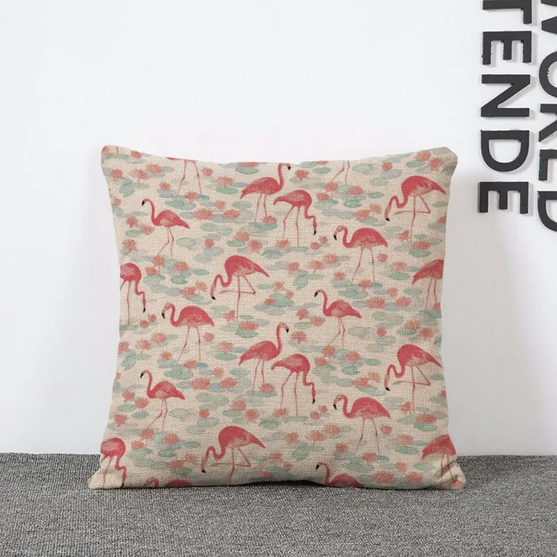 Boreal Европейский стиль на заказ льняные наволочки акварель Фламинго розовый