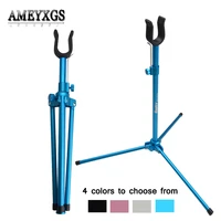 1pc aluminum alloy tripod bow stand recurve bow longbow protable foldable bracket rack hunting shooting accessories