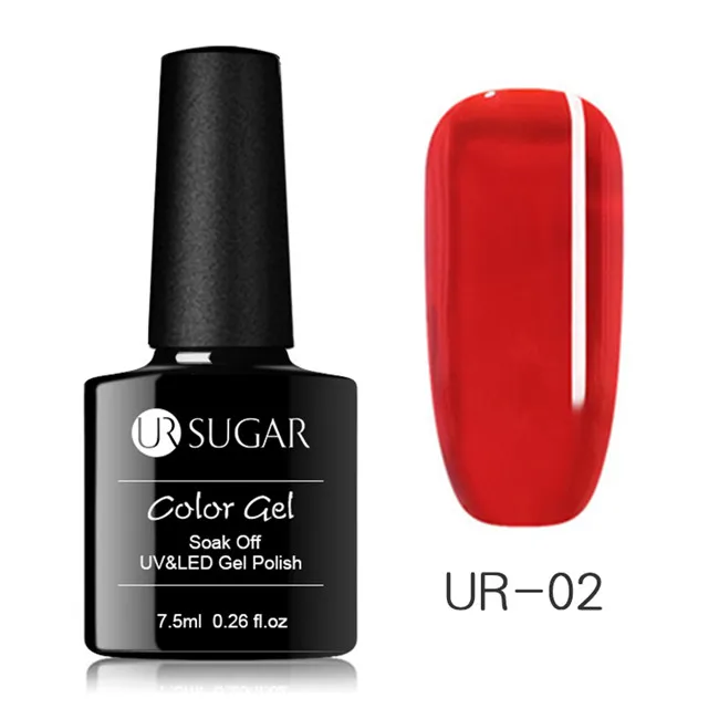 UR-02 Ur Sugar, 7,5 мл, полупрозрачный Цветной Гель-лак для ногтей, Гелевый лак для ногтей, УФ-гель, замачиваемый, УФ светодиодный Полупостоянный гель для ногтей, лак для ногтей - Цвет: UR-02