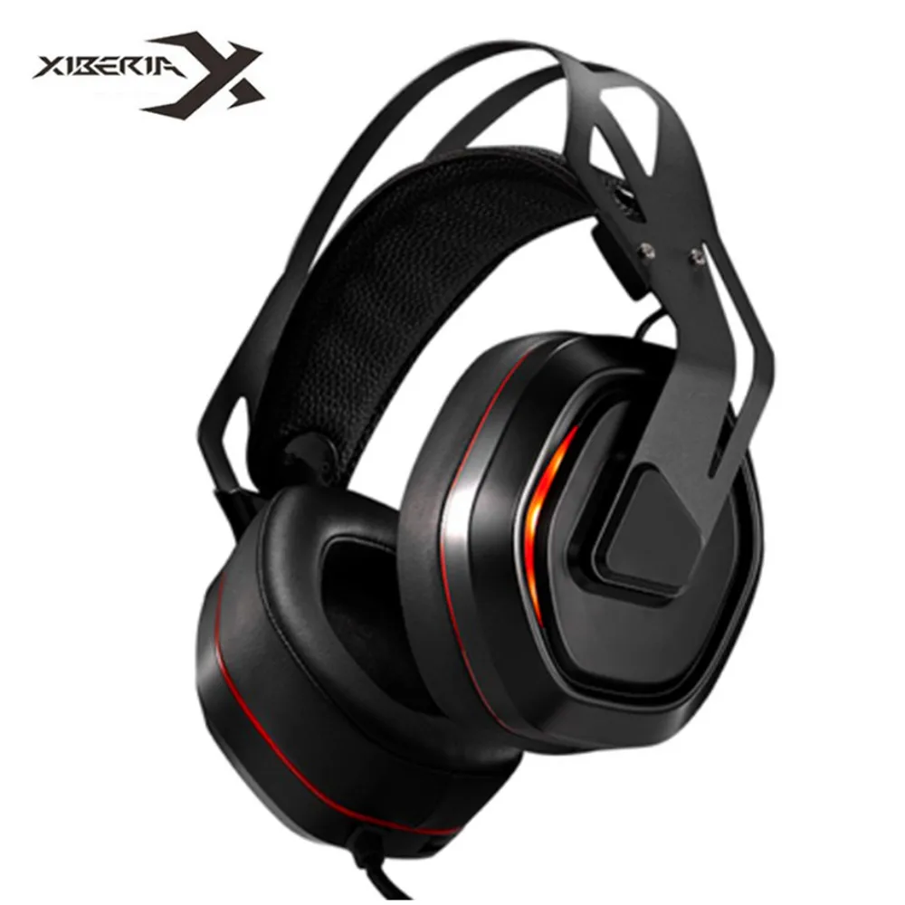 Xiberia S18 PC гарнитура USB 7,1 объемный звук Игровые наушники стерео Бас шлем с микрофоном светодиодный светильник для компьютера ноутбука