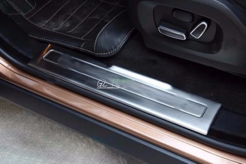 Высокое качество нержавеющая сталь порога Накладка порога для Range Rover Evoque 2009- автомобильные аксессуары с логотипом