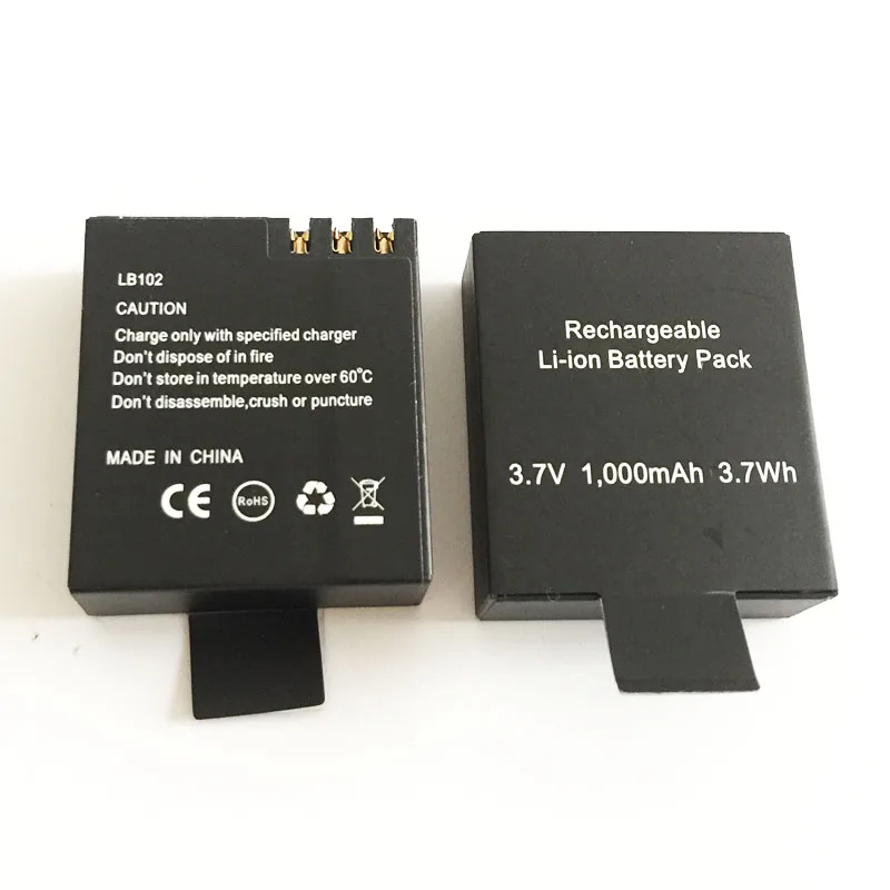 Аккумулятор GitUp 1000mAh резервный перезаряжаемый литий-ионный аккумулятор для GitUP Git2/Git2P WiFi Спортивная Экшн-камера