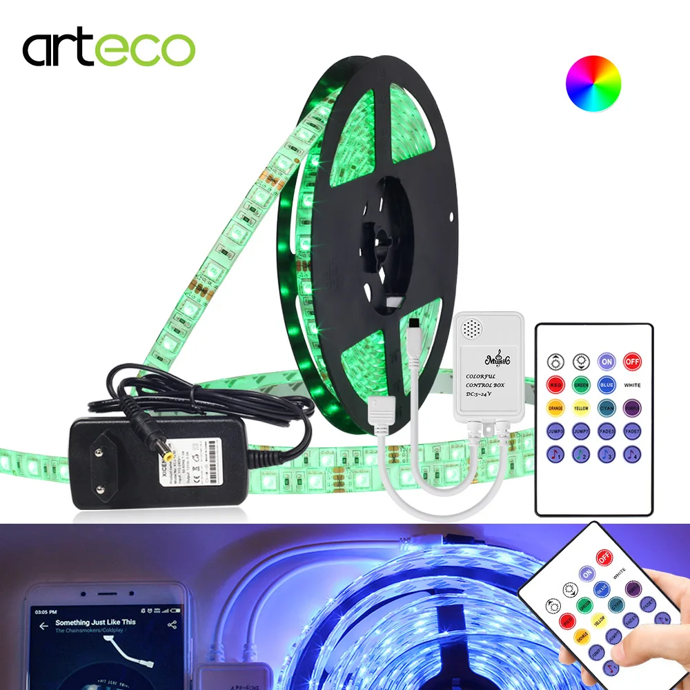 5 м RGB светодиодные полосы света водостойкий SMD 5050 Гибкая Диодная Лента