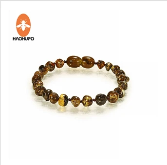 Green amber HAOHUPO Янтарное ожерелье для женщин, Балтики, натуральные янтарные бусы, детские ювелирные изделия для мальчиков и девочек, подарки для прорезывания зубов, поставщик etsy - Цвет камня: Green amber