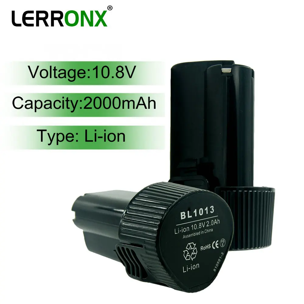 LERRONX BL1013 10,8 В 2.0Ah литий-ионная аккумуляторная батарея для электроинструментов Makita TD090D DF030D DF330D MUS052D