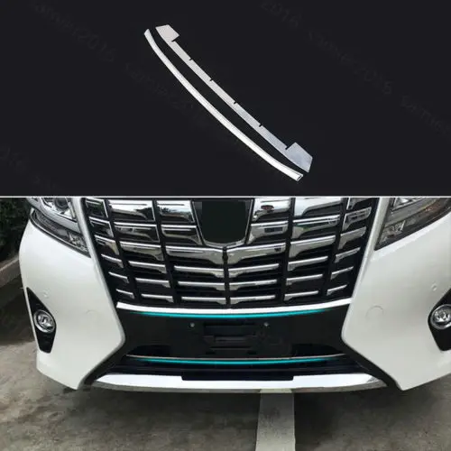 

2pcs Stainless Steel Fit For Toyota Alphard 15-17 Front Bumper Grill Cover Trim