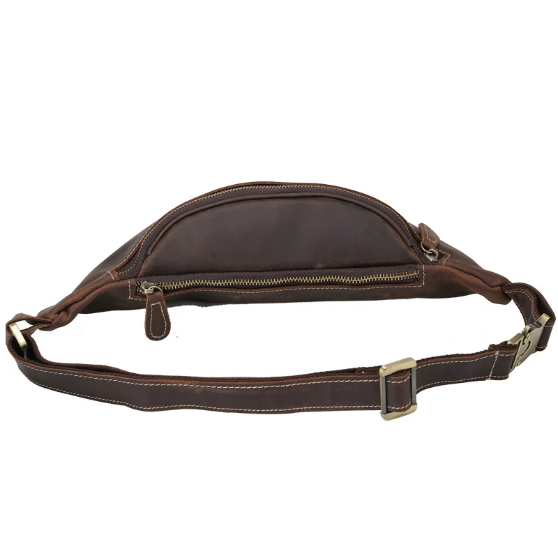 Простая поясная сумка для мужчин винтажный кошелек из натуральной воловьей кожи