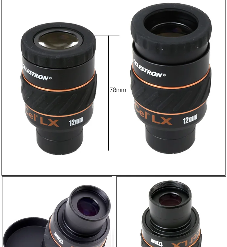 Окуляр Celestron X-CEL LX 2,3 мм 5 мм 7 мм 9 мм 12 мм 18 мм 25 мм широкоугольный телескоп 60 градусов планетарный окуляр туманности 1,25"