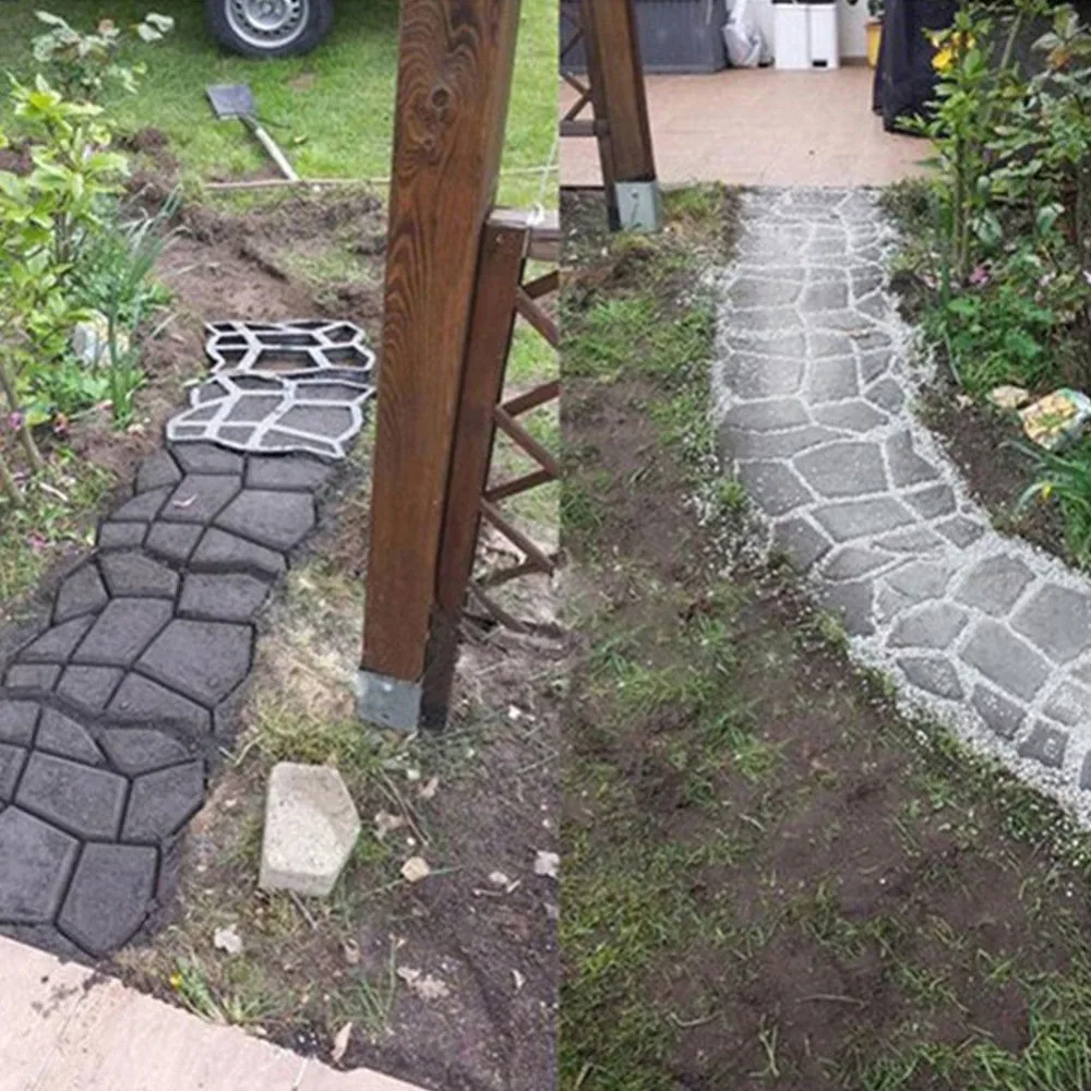 DIY пластиковая Прямоугольная форма для производства брусчатки для дома, сада, ходьбы, тротуара, бетонной тротуарной плитки, цемента, кирпича, камня, дороги, бетонной формы