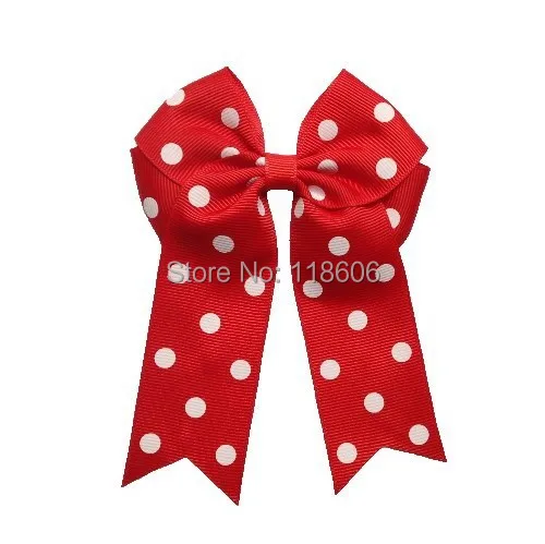 

120pcs Red White Polka Dot Collage Bow on a hair Free Shipping