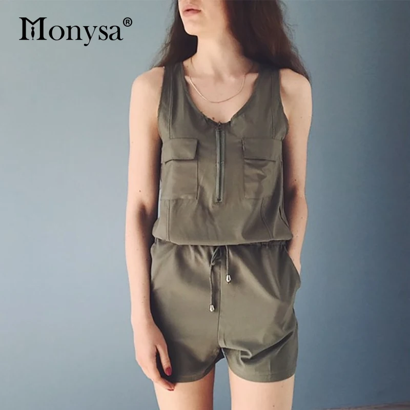 Комбинезон Женские Летние 2018 Новые Поступления Рукавов Шифон V Шеи Молнии