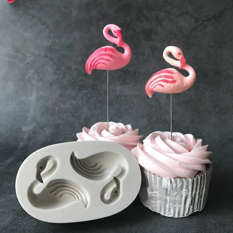 Flamingos Shape Cake Mold Chocolate for The Kitchen Baking Tools DIY Sugar Craft Decoration Tool | Дом и сад