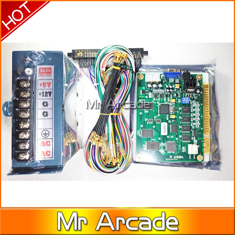 Набор для аркадных игр DIY игровой pcb 60 в 1 + 28 Pin провод блок питания CRT/LCD аркадная