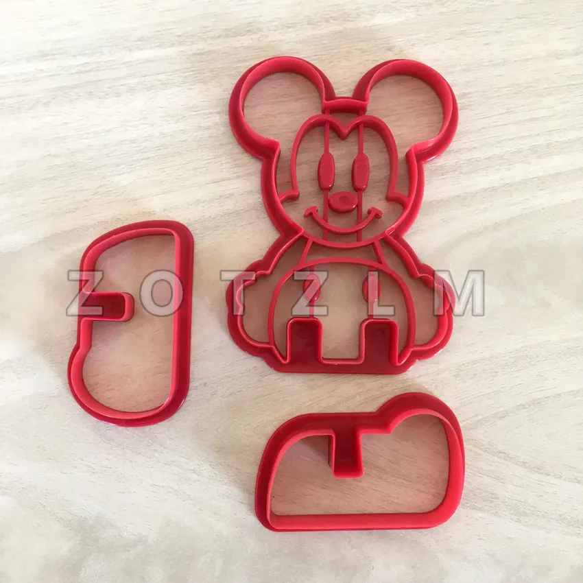3 шт./набор милый мультфильм 3D мышь пластиковые стереоскопические формочки для