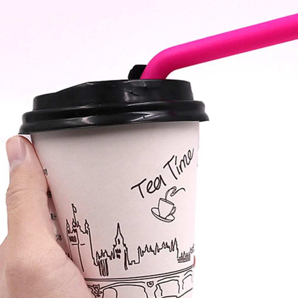 Food Grade 25CM Soft Silicone Bend Design Straws Reusable Drinking Straw Bent Drink Tea Bar Accessories | Дом и сад