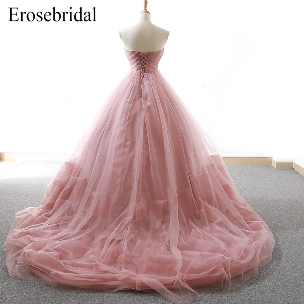 Осень г. бальное платье свадебное Элегантный Милая лиф Белый Кот Vestido De Noiva кружево на спине