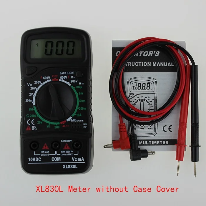 XL830L without cover XL830L портативный цифровой мультиметр с подсветкой AC/DC Амперметр Вольтметр Ом тестер Ручной ЖК-дисплей Напряжение Ток измеритель мощности тест - Цвет: XL830L without cover