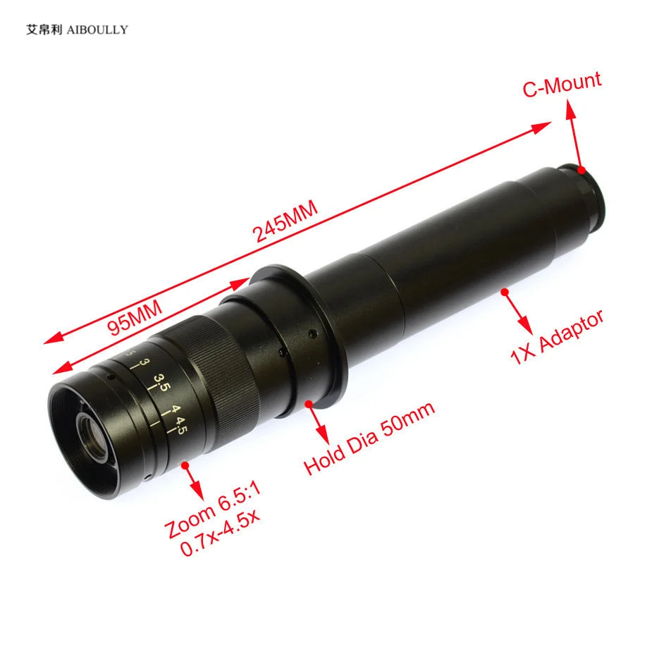 Цифровой видеомикроскоп 0 7 x C Mount Lens PCB/SMT ремонтная электронная лупа с 1X окуляром