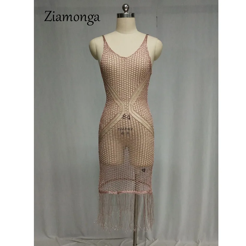 Ziamonga Для женщин летние пикантные пляжное платье See Through выдалбливают