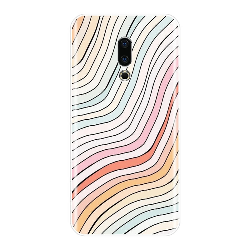 Задняя крышка для Meizu 16th 16x15 Lite 16 Plus мягкий силиконовый чехол в горошек полоску Pro 6