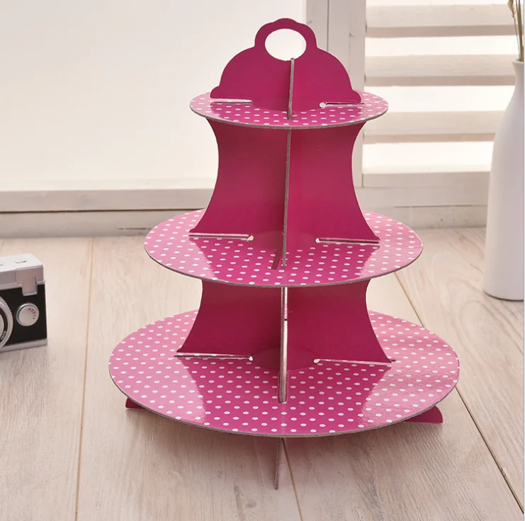 3 Tier Cupcake Stander Birthday Baby Cardboard Stand Cupcakes Hold | Disposable Party Tableware