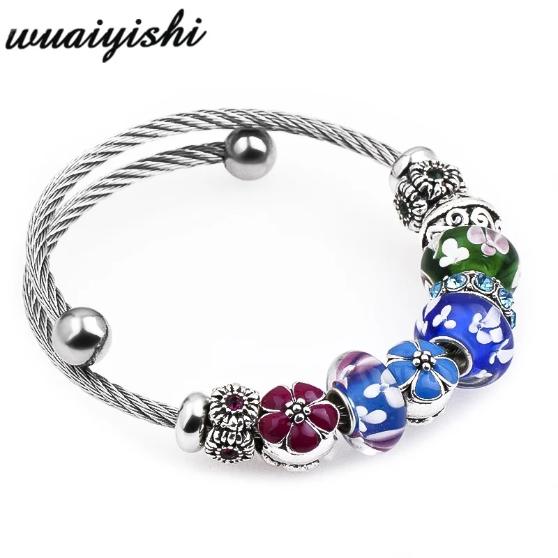 

2019 Multicolored Crystal Glass Romantic Fashion Bracelet Cute Gift Bracelet Silver-plated Women's Fashion Accessories PDA-150