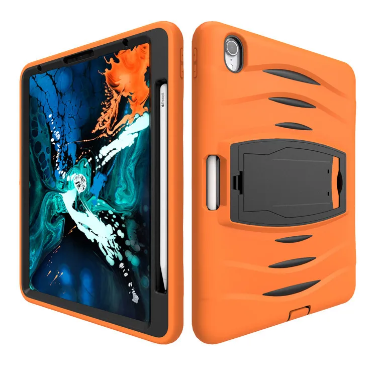 Orange For iPad pro 12.9 case With charge apple pencil holder silicon cover protector shockproof Shell case for new iPad pro 12.9 - Color: Orange