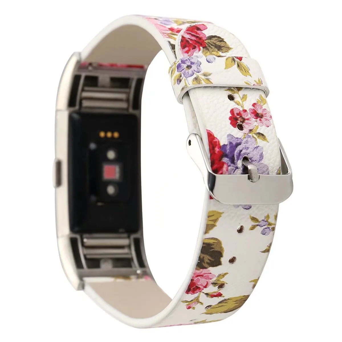 

DAHASE Floral Flower Genuine Leather Strap For Fitbit Charge 2 Watch Band Fashion Bracelet Replacement Wrist Band