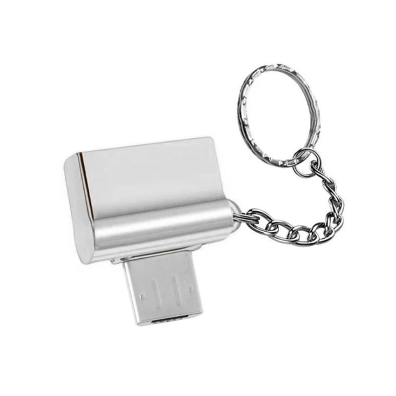 Металлический Micro USB Мужской OTG к USB 2,0 A Женский адаптер конвертер данных с брелоком