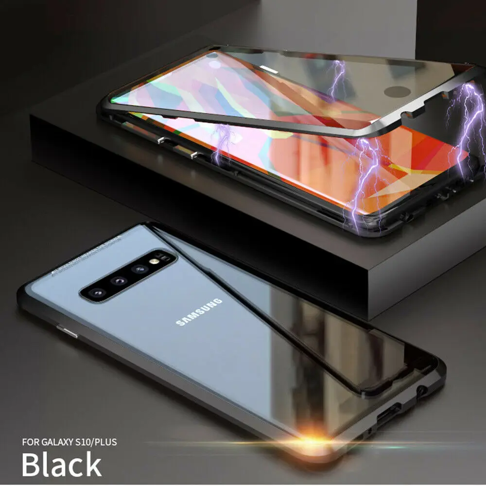 Для samsung Galaxy S10 S9 S8 плюс S10E Note 9 8 360 градусов Экран протектор стеклянный магнит чехол для мобильного телефона для iPhone 8 7 Plus X XS Max XR