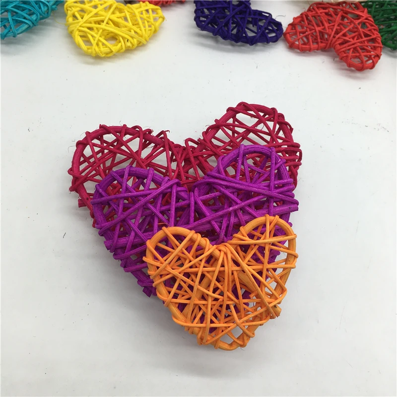 15 PCS / Batch 7/10/13CM New Heart Sepak Takraw Christmas Birthday Party and Home Wedding Decorative Rattan Multicolor Mix | Дом и сад