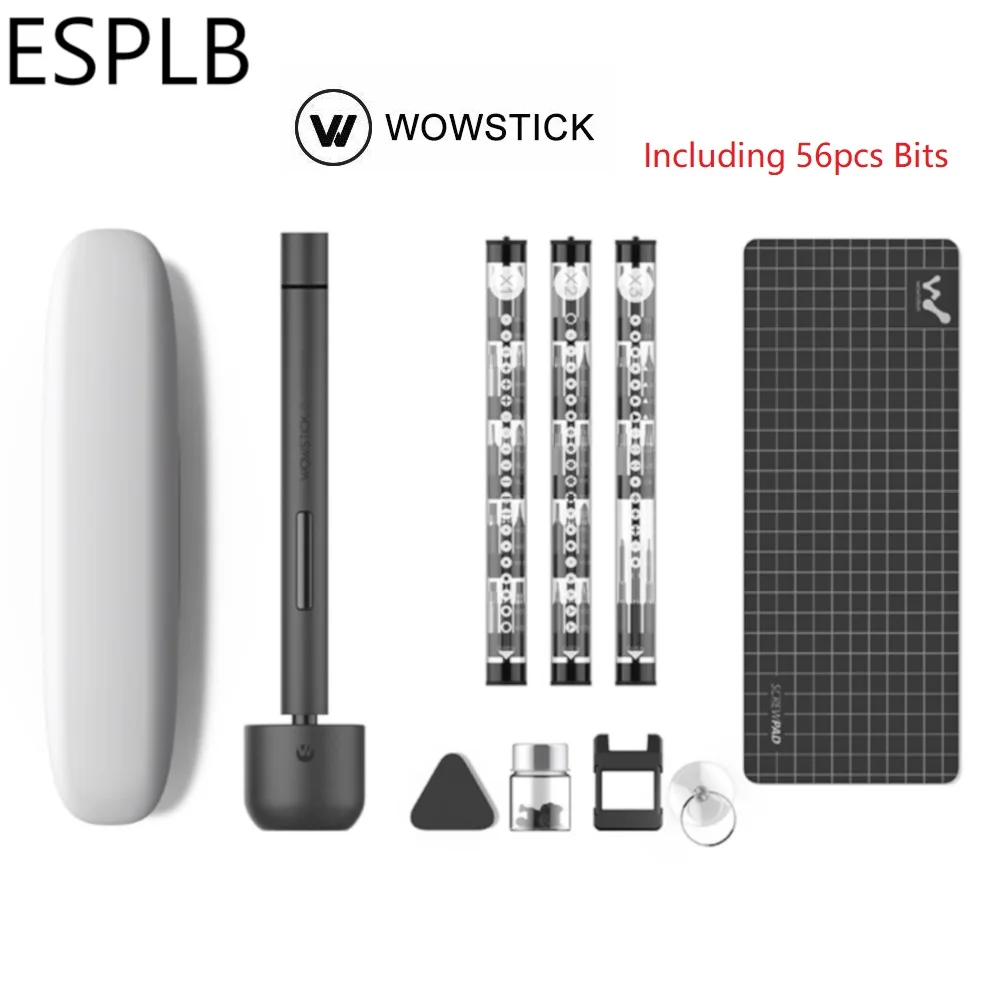 Миниатюрная электрическая отвертка Wowstick 1F + Pro набор из 56 насадок прецизионный
