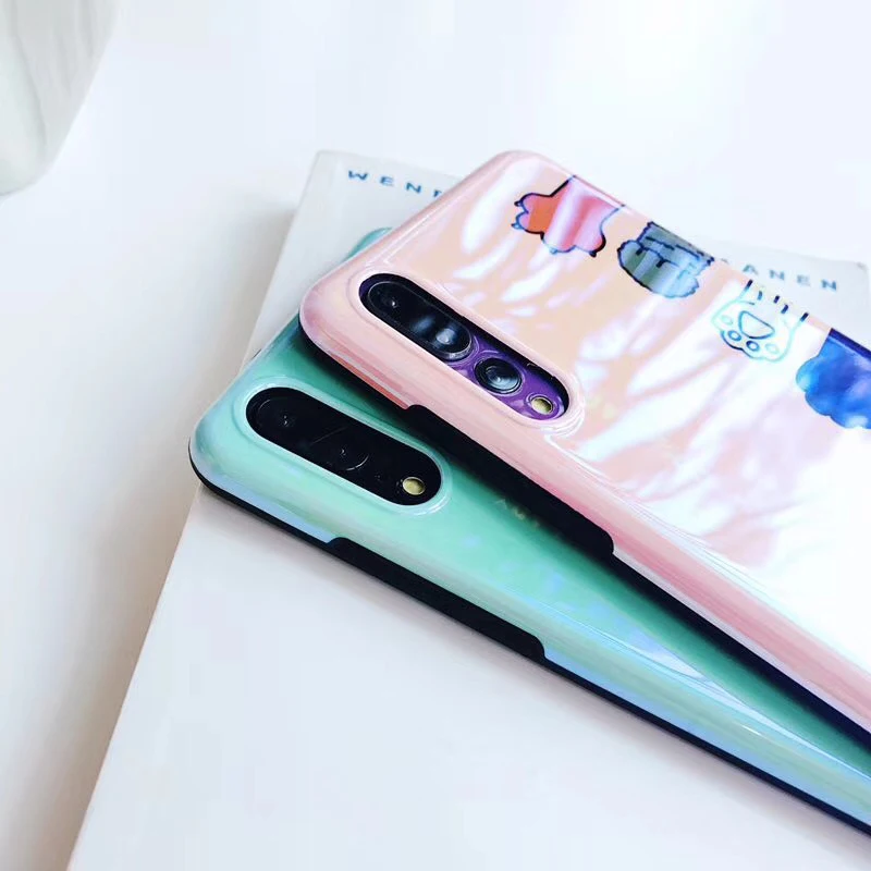 Чехол-светильник синего цвета для huawei P20 P30Lite mate 20 Pro 20X с милым котом для Honor 20Pro 20i V20 Nova 3 3i 4 5 Pro 5i