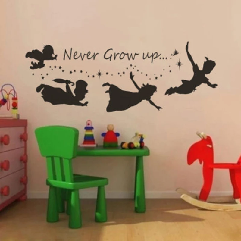 G156 никогда не вырастают цитаты из Питера Пэна силуэт и звезды Виниловые