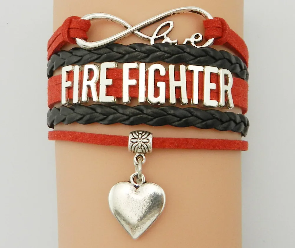 Дропшиппинг браслет Бесконечность любовь пожарный Браслет Сердце