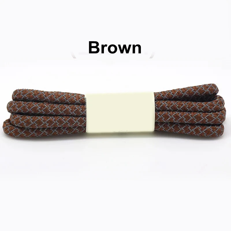 Brown 1 пара флуоресцентный кроссовки шнурки спортивные шнурки 3м Reflective круглые веревочные шнурки Длина 100/120/140/160 см шнурки Led - Цвет: Brown