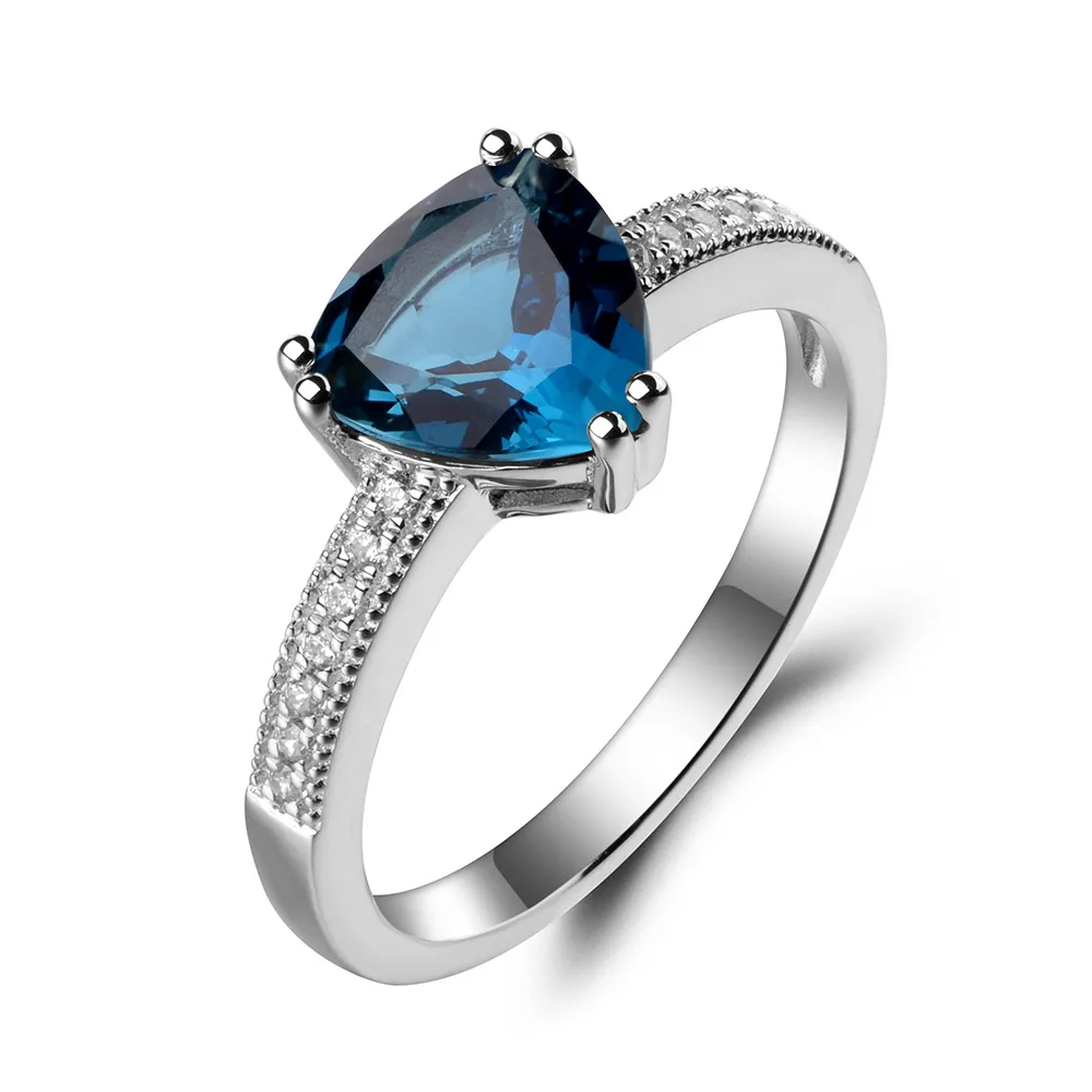 Украшения leige кольца из натурального Лондона с голубым топазом November Birthstone