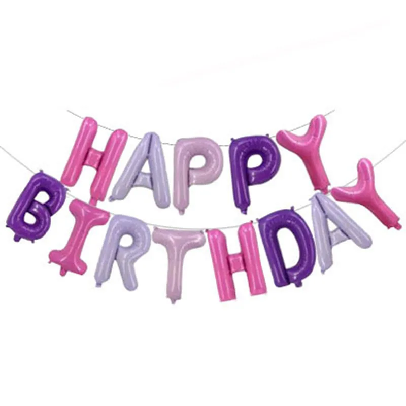 Happy birtday воздушные шары для праздника фиолетовый розовый Русалка Принцесса