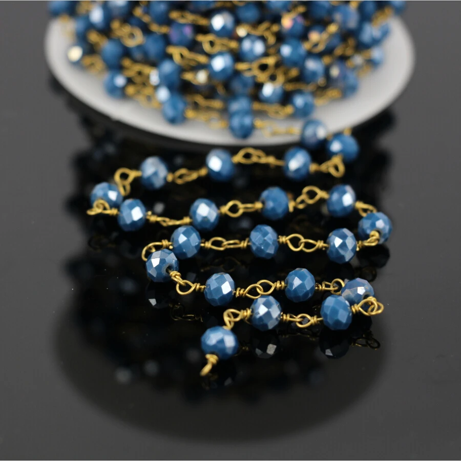 5 метров позолоченная проволочная обмотанная латунная темная Магнитная цепочка