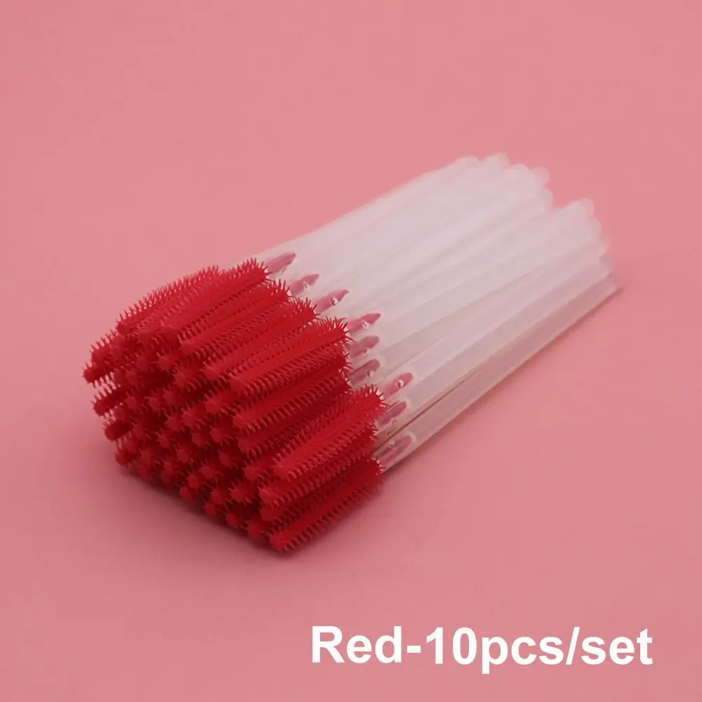 red Одноразовая кисточка для наращивания ресниц, тушь для бровей, палочка, аппликатор для ресниц, косметический набор кистей для ресниц, инструменты для макияжа - Handle Color: red