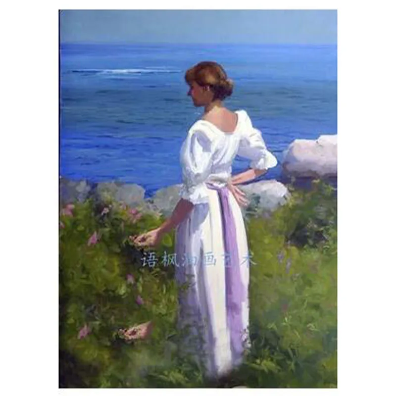 Ручная роспись Портрет картина маслом на холсте пейзаж леди декоративные