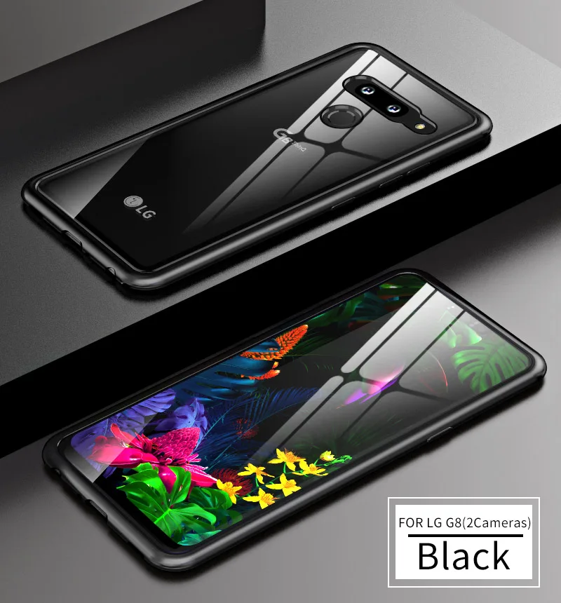 Чехол для LG G8 ThinQ Чехол класса люкс задней панели из закаленного стекла и алюминия металлический бампер чехол для LG G8 ThinQ 2 3 задних Камера с полной защитой от ударов