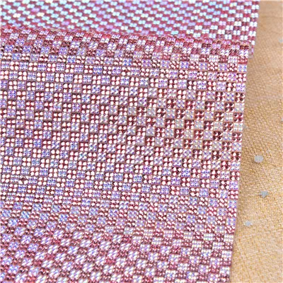 light pink 24*20 см исправление смолы радужные стразы отделка Хрустальный лист металлическая аппликация сетчатый страз лента окантовка для DIY украшения - Цвет: light pink