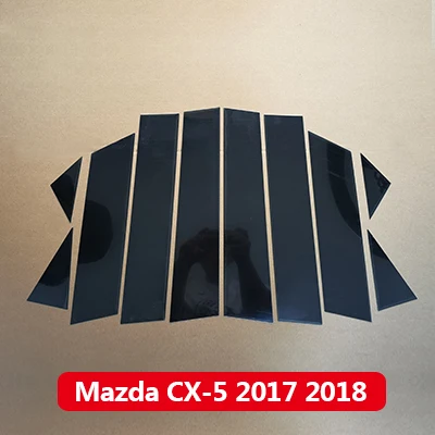 Airspeed для MAZDA 3 AXELA MAZDA 6 ATENZA CX-4 CX-5, автомобильная оконная колонка, декоративная наклейка, зеркало, черное B C, покрытие стойки, молдинги - Цвет: MAZDA CX-5 10PCS