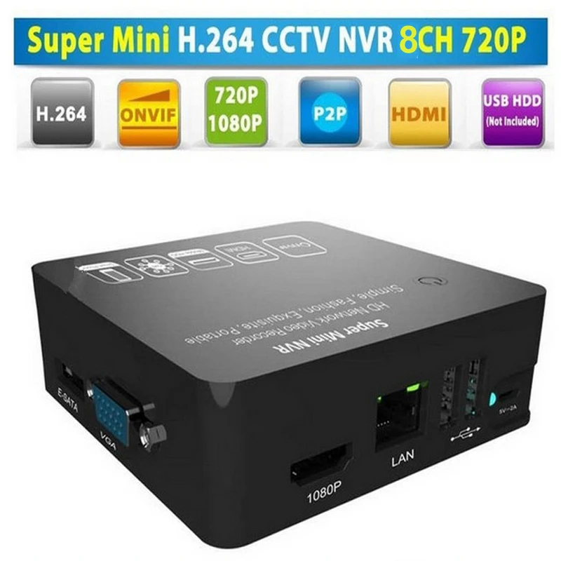 Сетевой видеорегистратор 4 канала Super Mini 1080P NVR с ONVIF и 15 кратным цифровым зумом