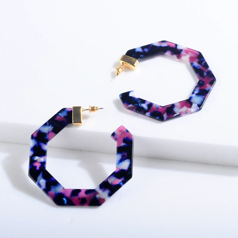 Женские крупные серьги-капельки большие геометрические многоугольные серьги из