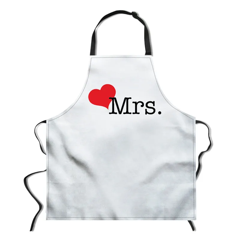 FORUDESIGNS/г-н» и «Mrs». Фартук для пары Кухня забавные фартуки Пособия по кулинарии нагрудник подарок на свадьбу молодоженов Love такса фартук 2 шт./компл - Цвет: L3861R