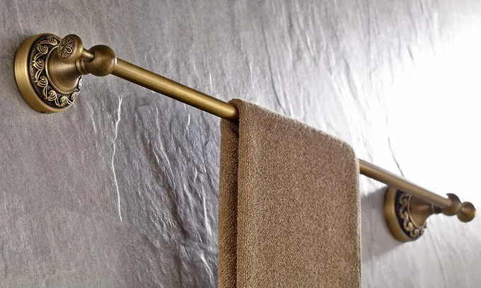 Настенный винтажный Ретро античный латунный держатель для полотенец и ванной