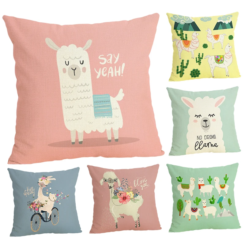 HD Радуга мультфильм наволочка декоративный милый чехол для подушки из льна